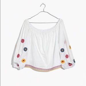 Madewell Embroidered Off the Shoulder Top